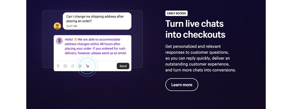 Shopifys AI features the ability to turn live chat conversations into conversions