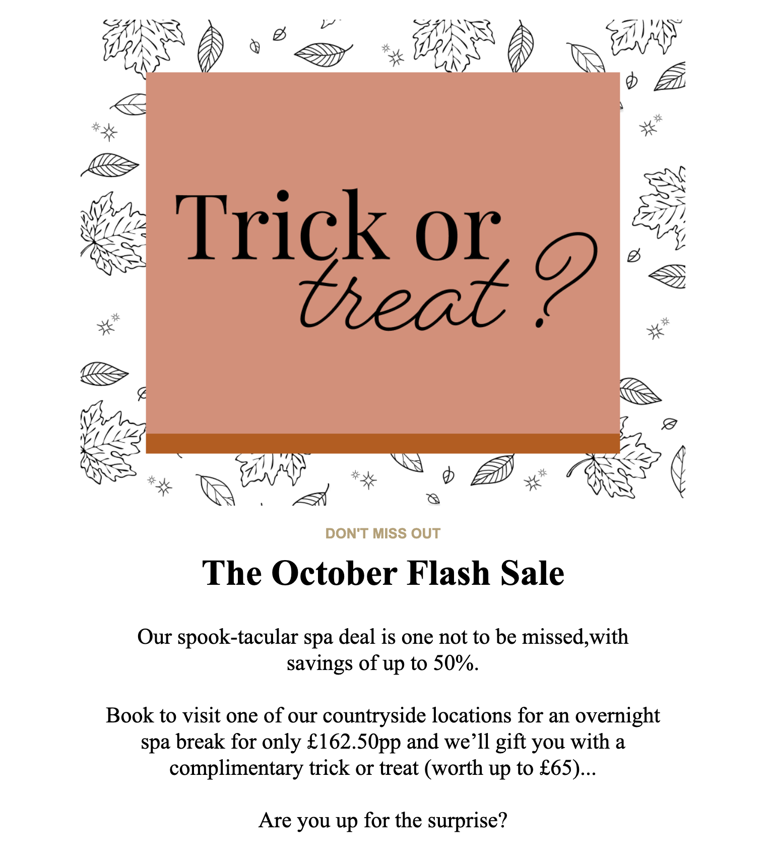 Champneys Halloween Trick or Treat Campaign