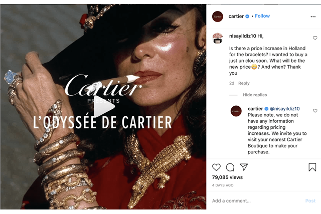 cartier - social media