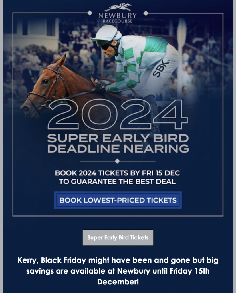 Newbury Racecourse extended their Black Friday sale