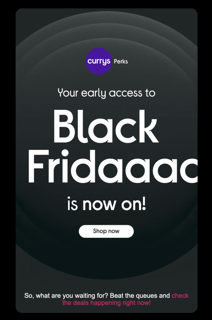 currys perk email campaign